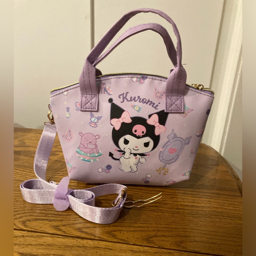 Kuromi Mini Tote Bag Crossbody Purse Kawaii Sanrio Y2K Purple Small Travel NWT